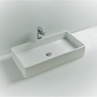 Opbouw Waskom Ideavit Solidtop 80x40x15 cm Solid Surface Mat Wit - thumbnail