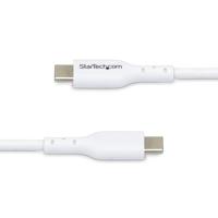 StarTech.com 3m USB-C Laadkabel, Wit, USB 2.0 Type-C Laptop Oplaadkabel, 60W 3A Power Delivery, USB-C Data Kabel, M/M - thumbnail