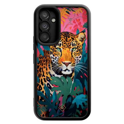 Samsung Galaxy A34 zwarte case - Luipaard jungle