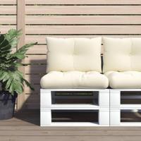 Palletkussens 2 st stof crmekleurig - thumbnail