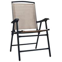 Tuinstoelen inklapbaar 2 st textileen taupe - thumbnail