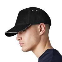 Beechfield CB15C Ultimate 5 Panel Cap - Sandwich Peak - Black/Yellow - One Size - thumbnail