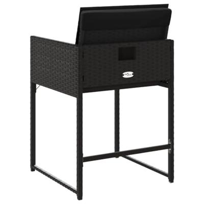 Tuinstoelen 4 st met kussens poly rattan zwart Tuinstoelen 4 st met kussens poly rattan zwart