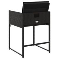 Tuinstoelen 4 st met kussens poly rattan zwart - thumbnail