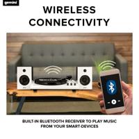 Gemini TT-900 TT-900BW, wit, platenspeler met geluidssysteem, bluetooth, compleet systeem, TT-900BW, wit - thumbnail