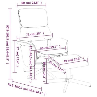 Massagestoel verstelbaar met voetenbank stof donkergrijs