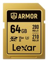 Lexar Pro Gold Armor 64GB SDXC UHS-II V60 - R280/W210 MB/s - IP68 - thumbnail