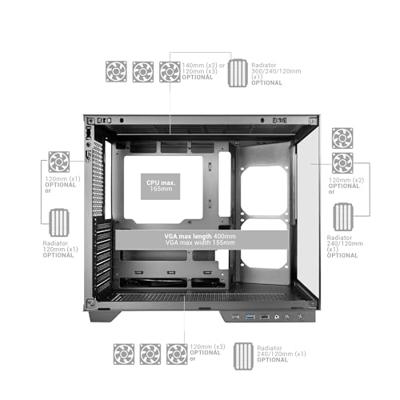 ATX Semi-toren BehuizingMars Gaming MCMIRAGEW Wit