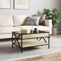 Salontafel met Infinity LED 70x50x38 cm sonoma eikenkleurig - thumbnail