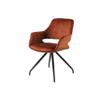 LivingFurn Eetkamerstoel 'Capp' Velvet, kleur Roest - thumbnail