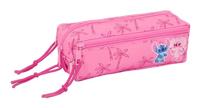 Pennenetui met 3 vakken Lilo & Stitch Chill Roze Munt 22 x 8,5 x 6 cm - thumbnail