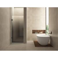 Wiesbaden Less Nisdeur Links - 800x2000x8mm - Nano - Spiegelrook naar Helder Glas - Gunmetal - thumbnail