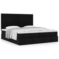 Ottoman bed met matrassen 160x200cm stof zwart - thumbnail