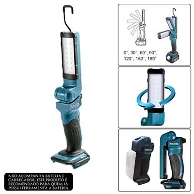 Makita DEBDML801X Accu LED Zaklamp 14,4V / 18V met lampenkap en draagriem - thumbnail