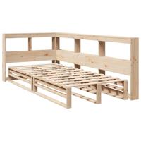 Bed met boekenkast zonder matras massief grenenhout 90x190 cm - thumbnail