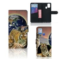 Samsung Galaxy M31 | Telefoonhoesje | Met pasjeshouder | Roofdieren - thumbnail