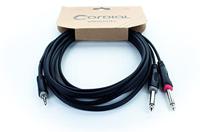 Cordial 14862 Audio Y-adapter [1x Jackplug male 3,5 mm - 2x Jackplug male 6,3 mm (mono)] PVC-mantel, Tweelingkabel - thumbnail