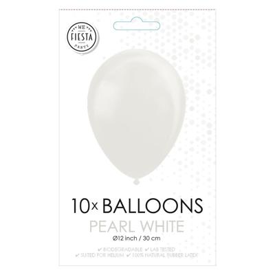 Globos Ballonnen pearl wit 30cm, 10st.