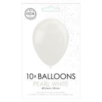 Globos Ballonnen pearl wit 30cm, 10st. - thumbnail