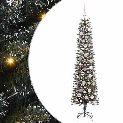 Kunstkerstboom met 300 LED Groen 180 cm PVC en Plastic en Staal