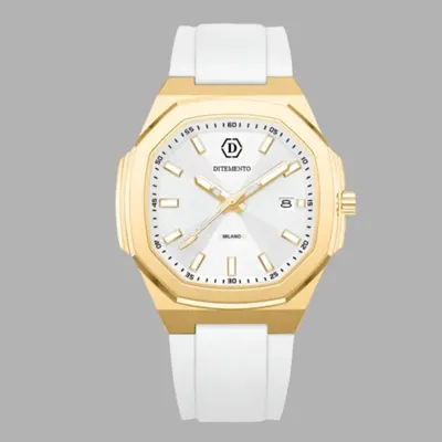 Ditemento Bianco Cioccolato Horloge Heren Wit/Goud - Maat One Size - Kleur: GoudWit | Soccerfanshop
