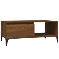 Salontafel 90x50x36,5 cm bewerkt hout bruin eikenkleur - thumbnail