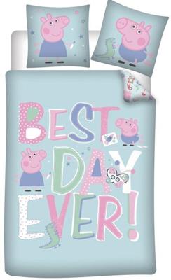Peppa Pig Dekbedovertrek Best day Ever 140 x 200 cm - Polyester Peppa Pig Dekbedovertrek Best day Ever 140 x 200 cm - Polyester