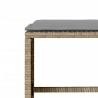 6-delige Loungeset met kussens poly rattan beige - thumbnail