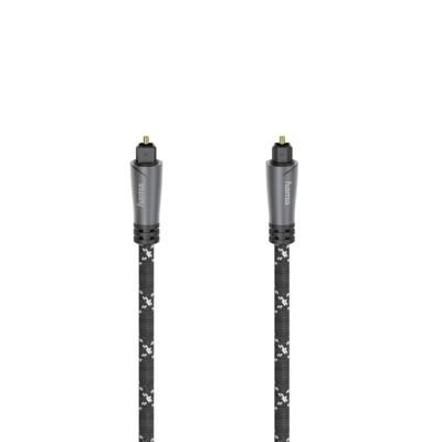 Hama Optische audiokabel, ODT-stekker (Toslink), metaal, 1,5 m Luidspreker kabel Zwart