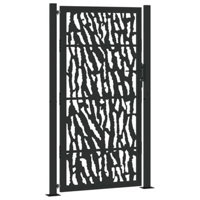 Poort met sporenontwerp 105x180 cm staal zwart Poort met sporenontwerp 105x180 cm staal zwart