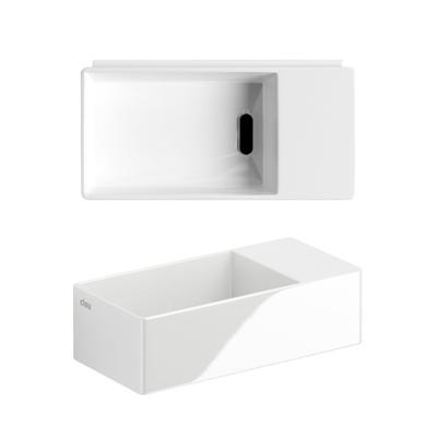 Fontein Clou New Flush 3 Inclusief AfvoerPlug 35x18x10cm Wit Keramiek (Met Voorbewerkt Kraangat)