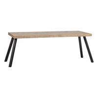WOOOD Eettafel 'Tablo' Mangohout Visgraat, met 2-standen poot, 200 x 90cm - thumbnail