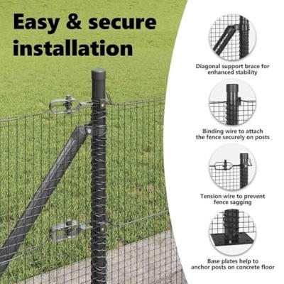 VidaXL Afrasteringspaal grijs 10 x 0,5 m (16 x 16 mm gaas) staal