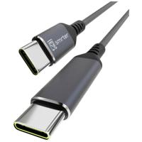 Smrter USB-C-kabel USB 2.0 USB-C stekker, USB-C stekker 1.00 m Antraciet Met OTG-functie, Rond, Stoffen mantel SMRTER_SPEEDY100_M_AT - thumbnail
