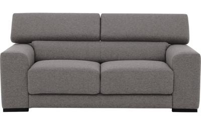 Goossens Bank Nora grijs, stof, 2-zits, stijlvol landelijk