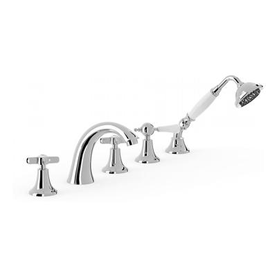 Badrandkraan Tres Clasic Mengkraan Gebogen Incl. Omstelknop en Handdouche Chroom Tres