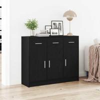 Dressoir Zwart Eiken 91x28x75 cm Engineered Wood - thumbnail