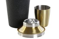 Cocktailshaker DKD Home Decor Zwart Roestvrij staal 9,5 x 9,5 x 22 cm - thumbnail