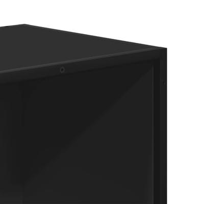 Boekenkast 80,5x35x139 cm bewerkt hout zwart