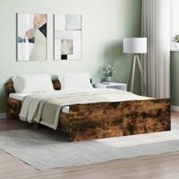 Bedframe met hoofd- en voeteneinde gerookt eiken 135x190 cm - thumbnail