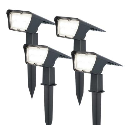 Set van 4 Odessa solar prikspots - Incl. Schemerschakelaar - 6000K daglicht wit - 2 lichtstanden - 300 lumen - 6-12 uur brandtijd - Kantelbaar - IP65 waterdicht