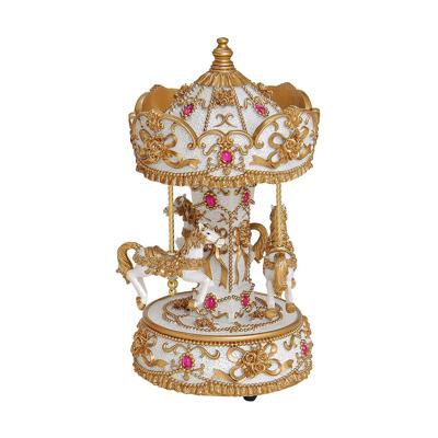 Muziekdoos carrousel, van poly (B/H/D) 12x25x12 cm