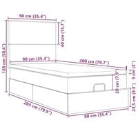 Ottoman bed met matrassen en LED's 90x200cm fluweel donkergrijs - thumbnail