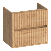 Brauer Adore Wavy - Onderkast Ondiep - 60 cm - met 2 Softclose Lades Greeploos en 1 Sifon Uitsparing - Forest Tan - thumbnail