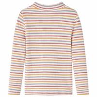Kindershirt met lange mouwen en lage col 116 gestreept ecru - thumbnail