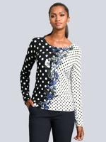 Trui Alba Moda Marine::Wit - thumbnail