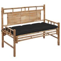 VidaXL Tuinbank met kussen 120 cm bamboe - thumbnail