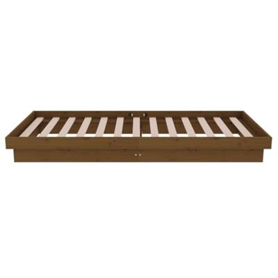 Bedframe massief hout honingbruin 75x190 cm