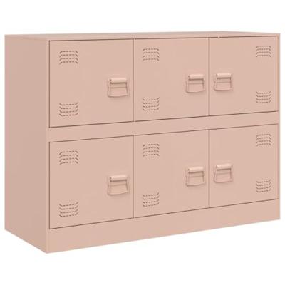 Dressoir 99x39x73 cm staal roze