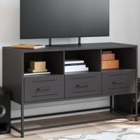 Tv-meubel 100,5x39x60,5 cm staal zwart - thumbnail